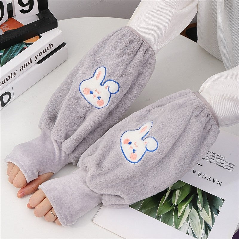 Cartoon Embroidered Warm Arm Sleeves