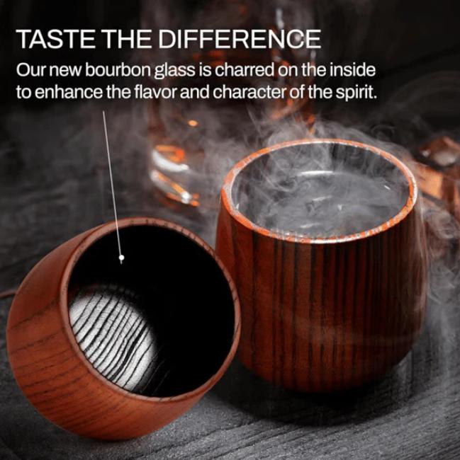 Large Capacity Wooden Mug Whiskey Glass 120ml 2pcs/Set