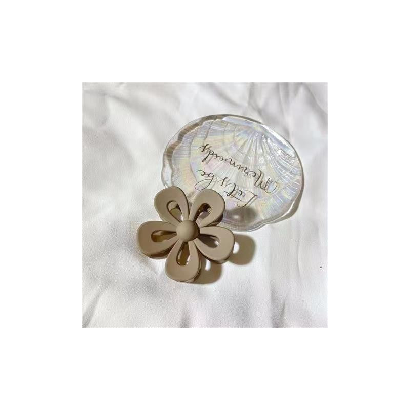 Flower Hollow Solid Color Claw Clip