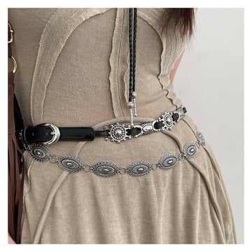 Vintage PU Metal Buckle Belt