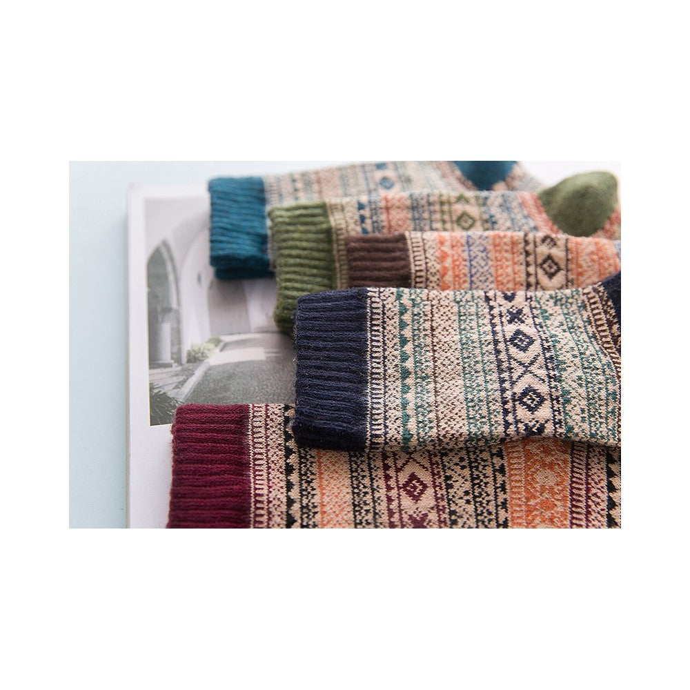 Retro Ethnic Style Thick Warm Wool Socks