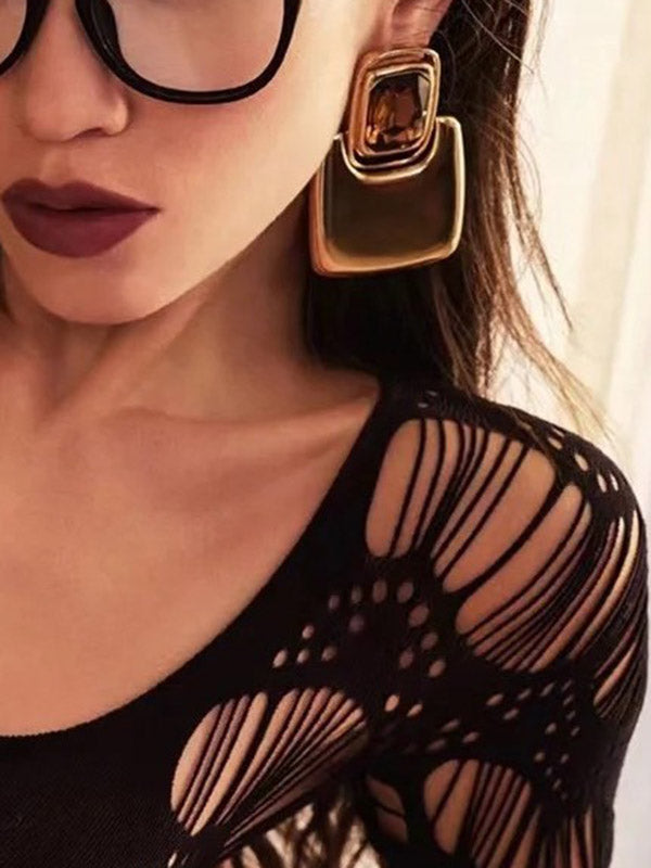 Geometric Shiny Earrings Accessories