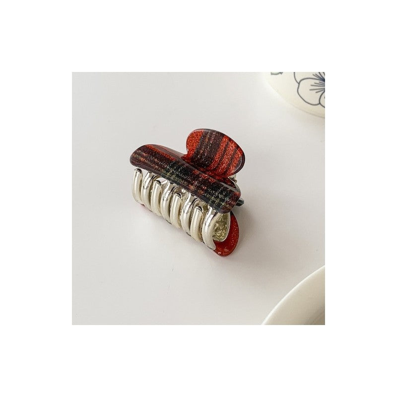 Plaid Print Small Hair Claw Clip