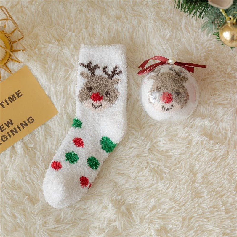 Thickened Coral Fleece Christmas Socks