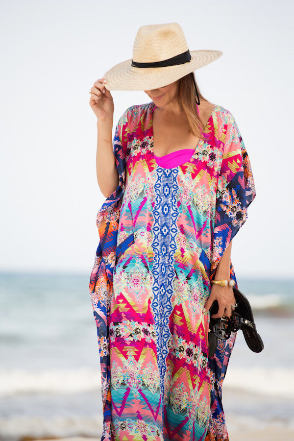 Summer Chiffon Floral Print  Beach Bikini Cover Ups