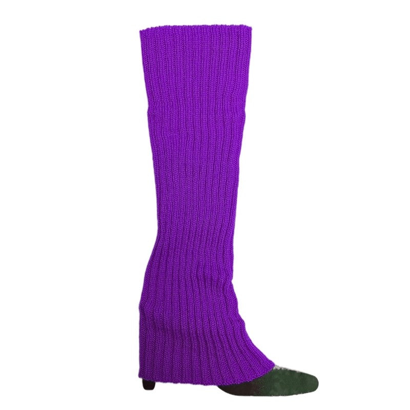 Solid Color Knitted Ankle Leg Warmers