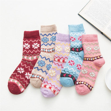 Casual Thick Simple Mid-Calf Length Sock(A Set Of Five Pairs)