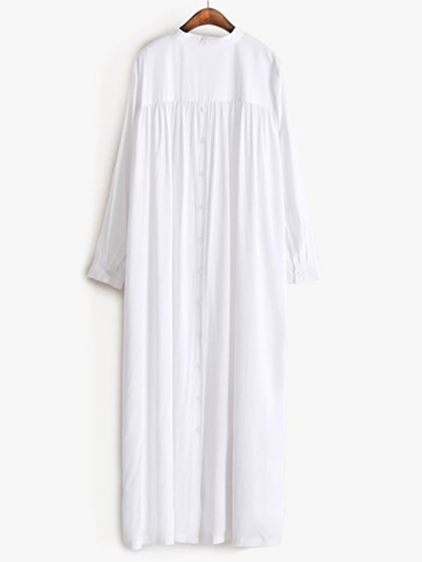 Meselling99 Original Solid Lapel Shirt Dress-Maxi Dress-Free Shipping at meselling99