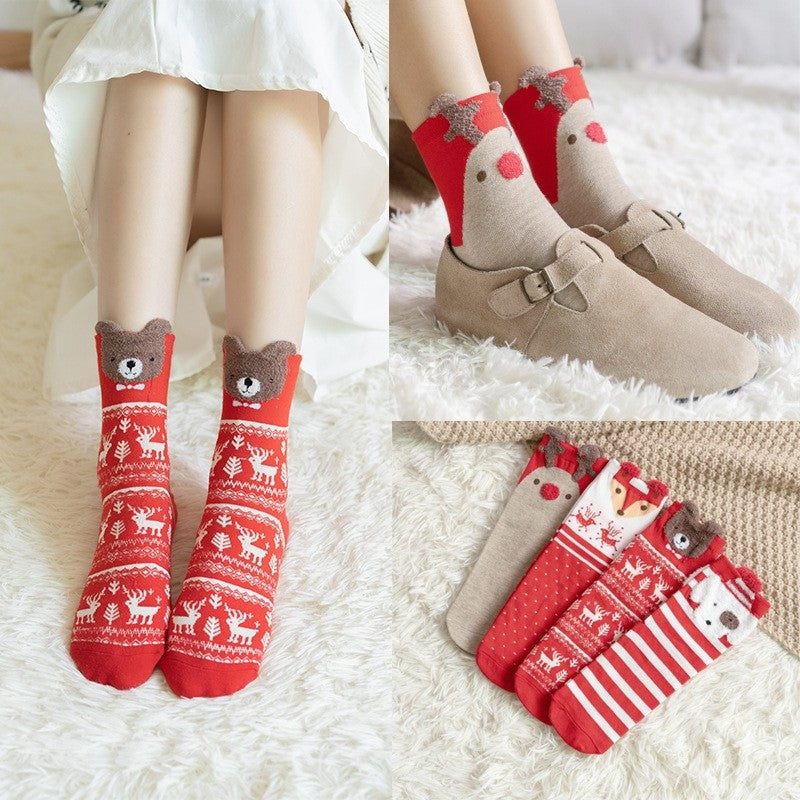 Christmas Cartoon Animal Women's Socks