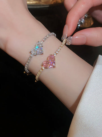 Adjustable Geometric Rhine Stones Shiny Bracelet Accessories