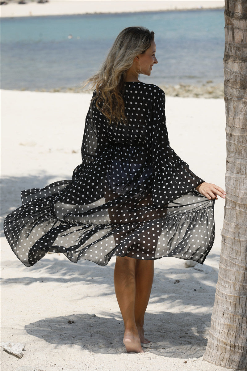 Sexy Cover Up Polka Dot Beach Dress
