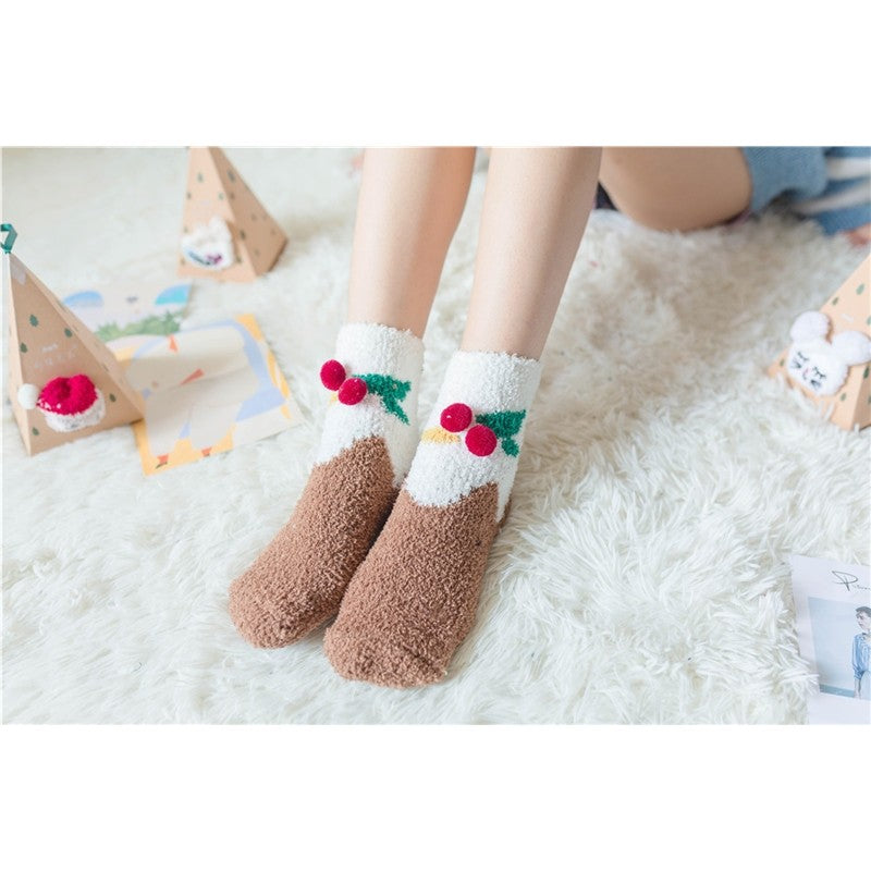 Cat Fox Deer Zebra Santa Snowman Mid-Calf Socks