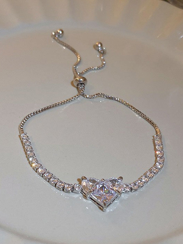 Adjustable Geometric Rhine Stones Shiny Bracelet Accessories