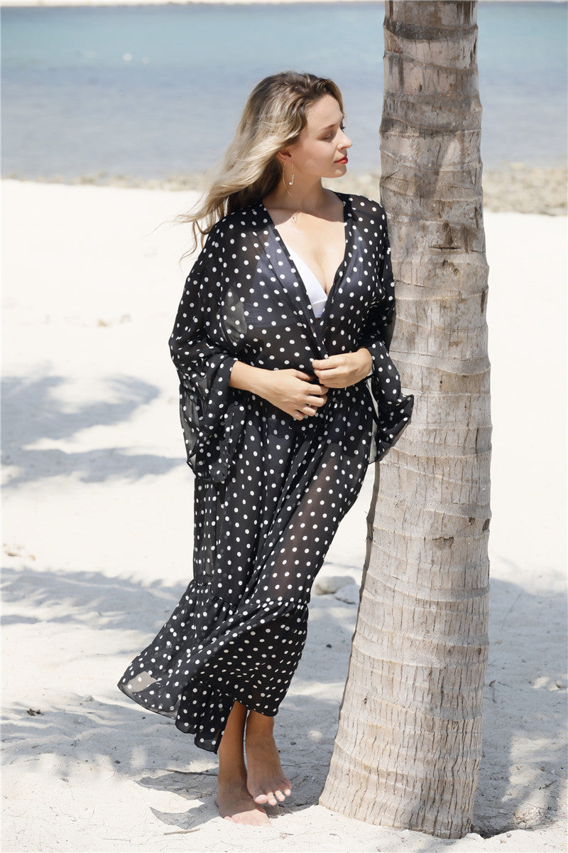 Sexy Cover Up Polka Dot Beach Dress