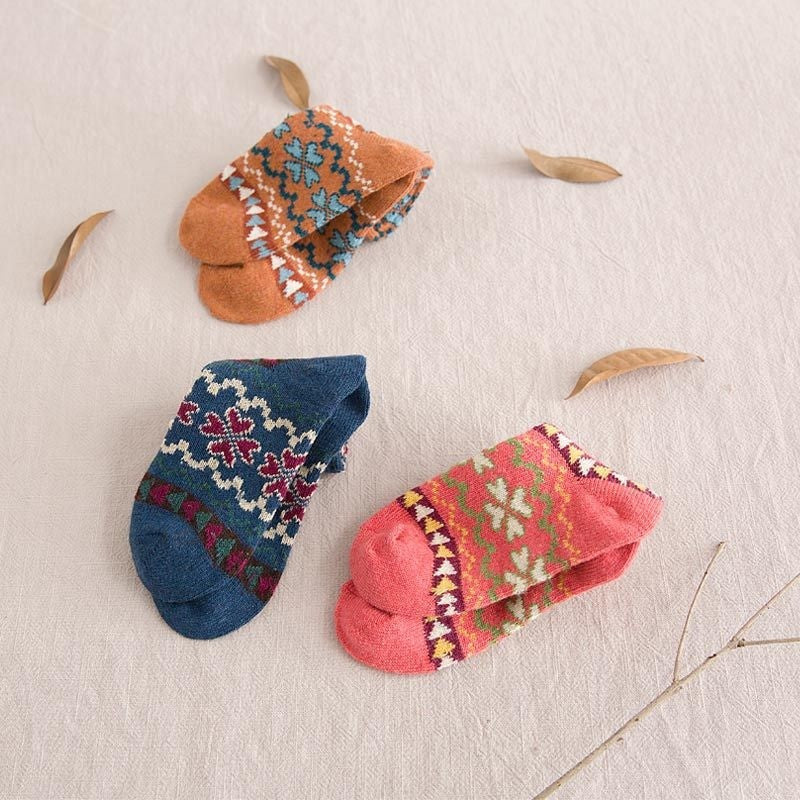 Print Breathable Heart Mid-Calf Length Sock(A Set Of Five Pairs)