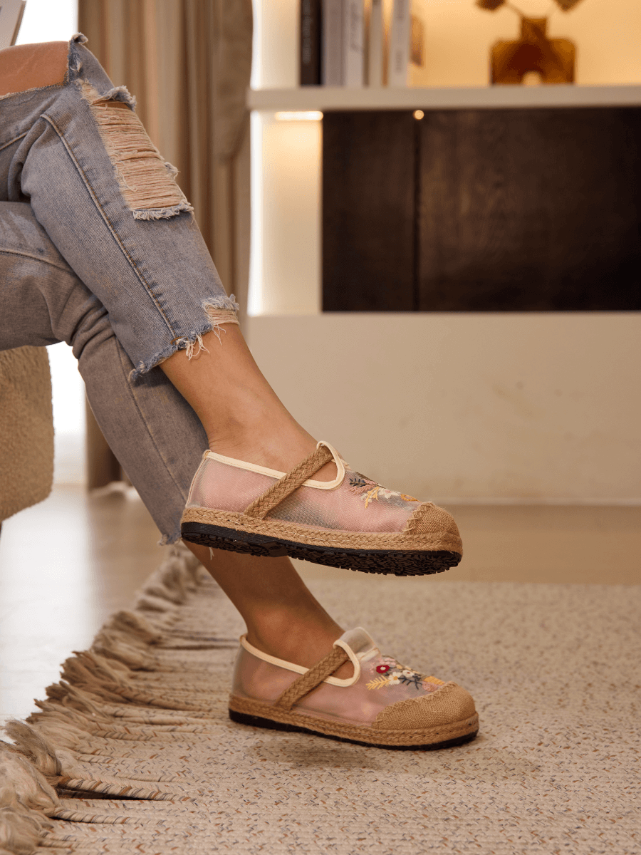 Gracelynn Floral Embroidered Mesh Loafer