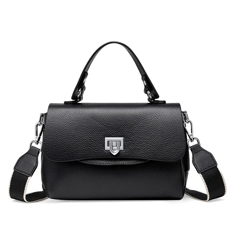 Women's Genuine Leather Crossbody Handbag – Luxury Top-Handle Purse