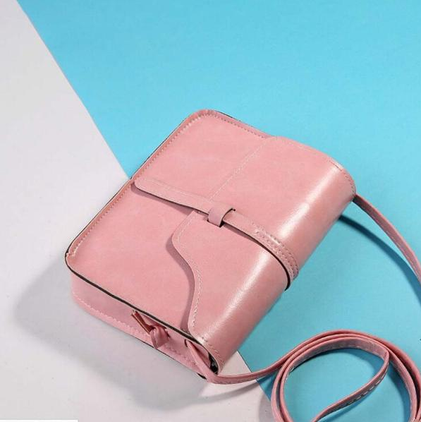 Vintage Leather Crossbody Shoulder Bag - Retro Minimalist Messenger Bags