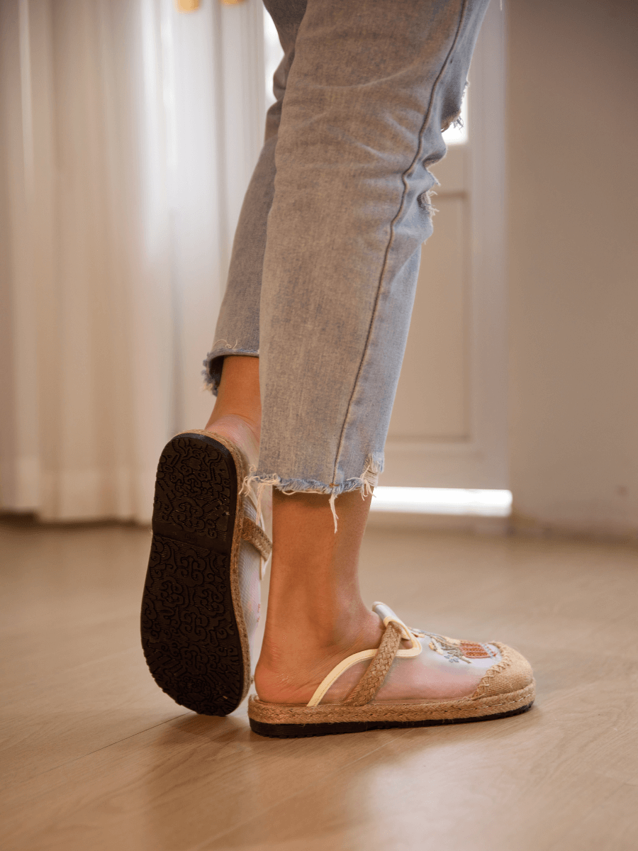 Garden Gala Embroidered Mesh Mules