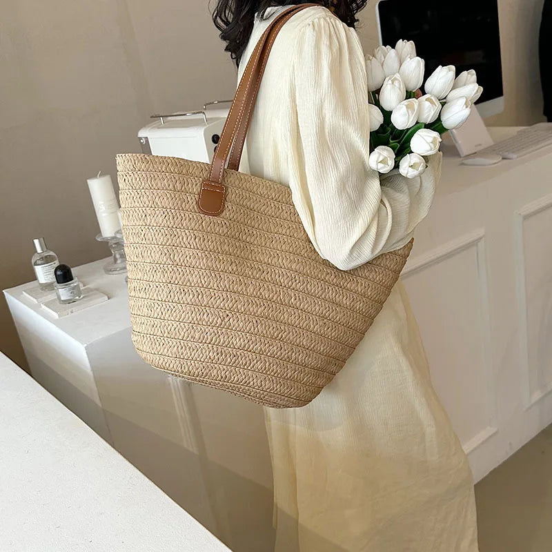 Luxury Designer Straw Tote Bag for Women