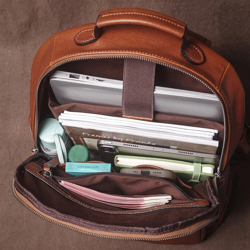 Luxury Leather Laptop Travel Backpack - Premium Professional Business Backpacks