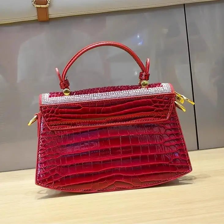 Crocodile Pattern Genuine Leather Women's Handbags - Portable Shell Tote Bags