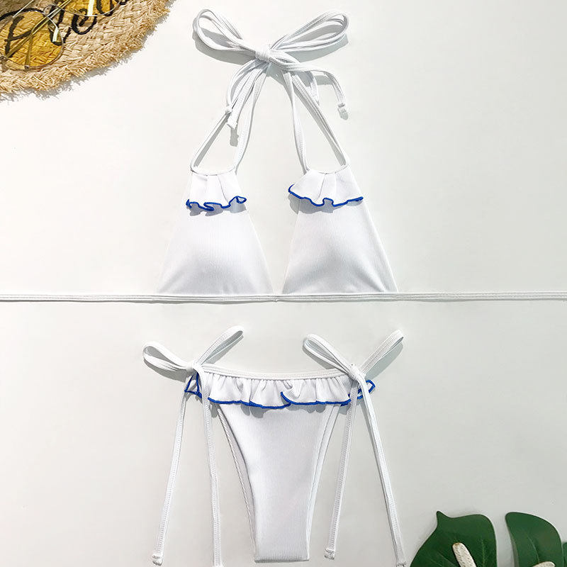 Bikini Swimsuit Women's Solid Color Two-Piece