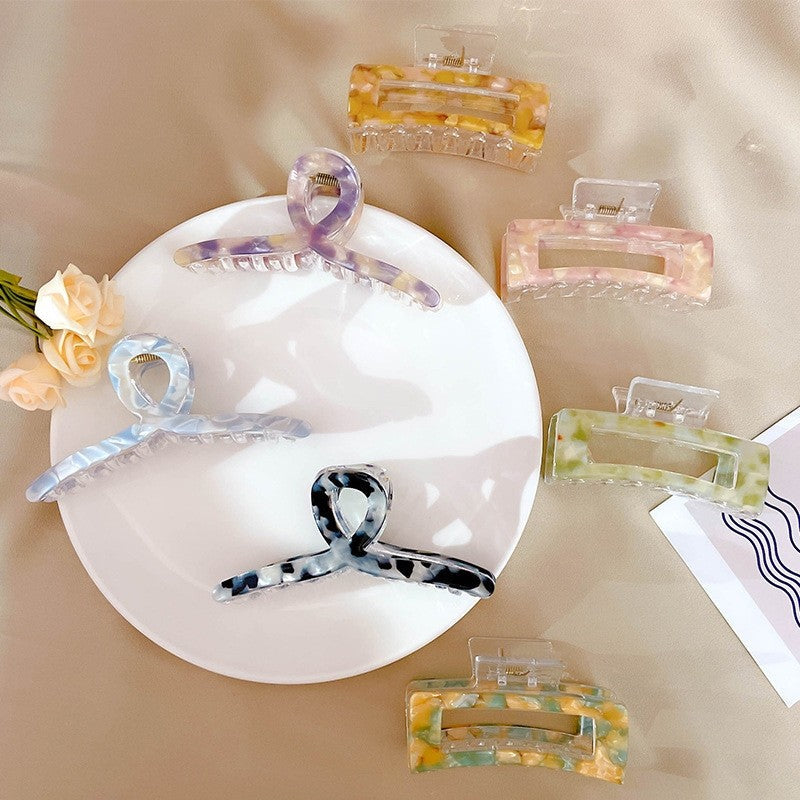 Acetate Marble Print Hair Claw Clip