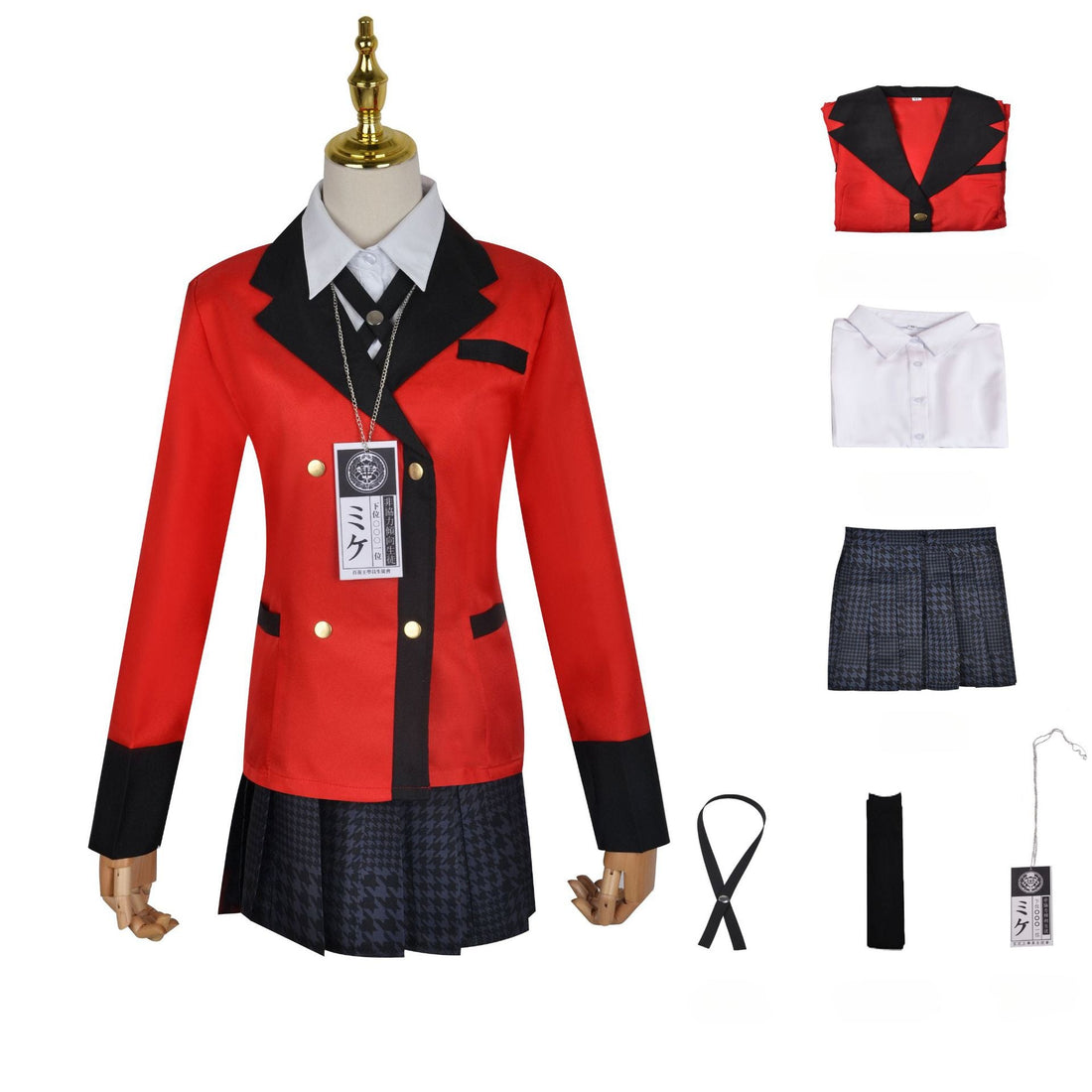 Kakegurui Cosplay Costume - Yumeko Jabami & Tōbari Luna School Uniform with Badge