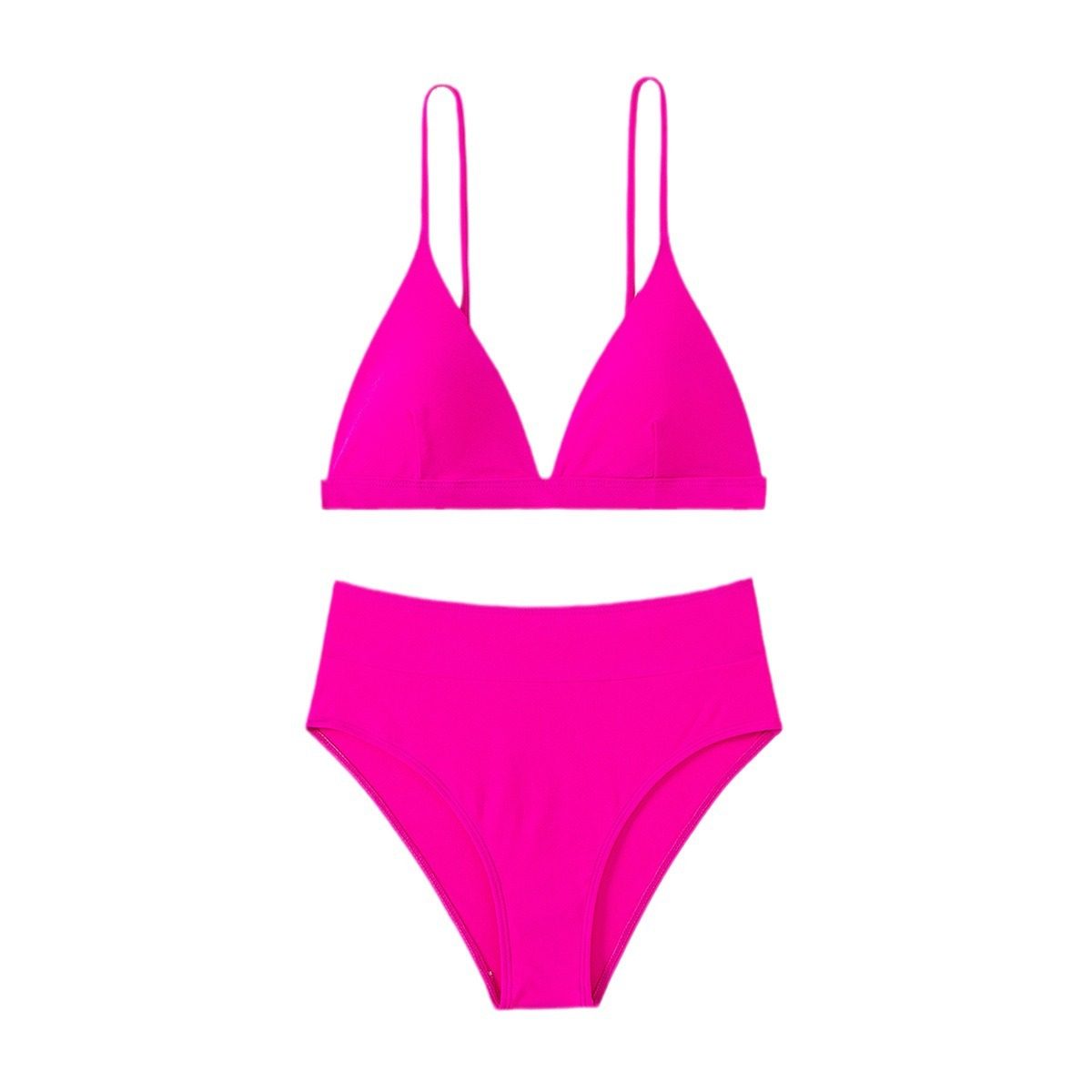 Women's Solid Color Bikini Set Backless Triangle Beach Swimsuit