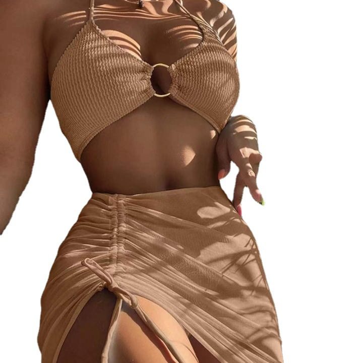 New Bikini Set Women's Solid Color Swimwear