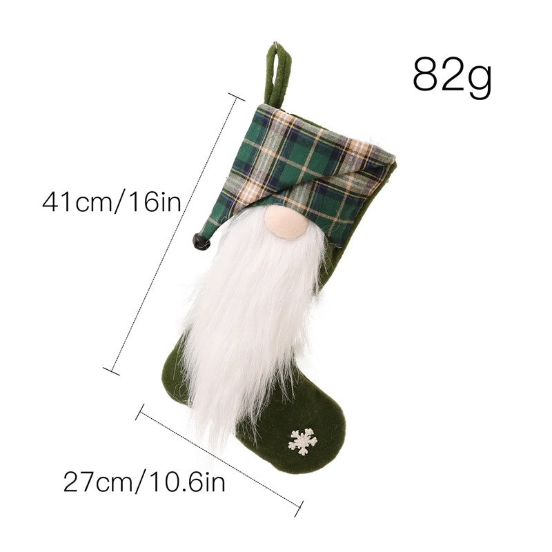 Long Beard Faceless Doll Christmas Decoration Sock