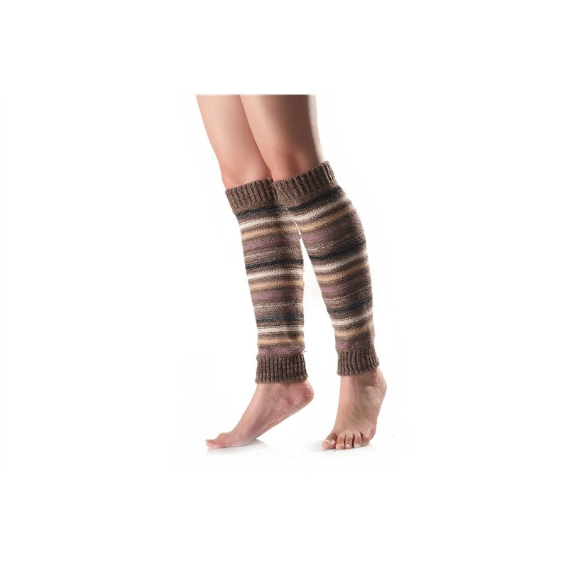Color Block Striped Mid-Length Knitted Leg Warmers