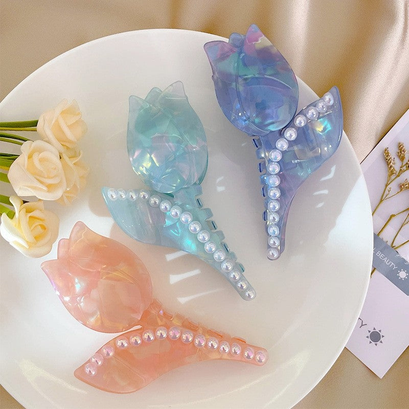 Rose Shaped Acetate Hair Claw Clip