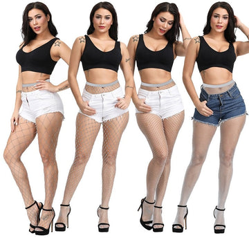 Simple Multi-Color Different Net Bottoming Non-Slip Mesh Socks