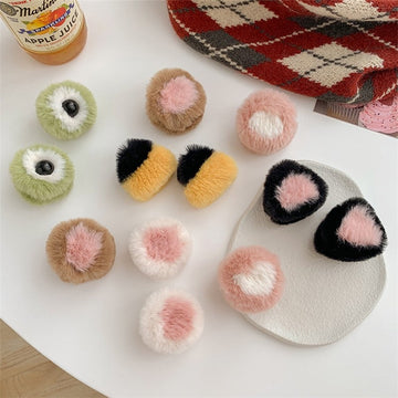 Cute Furry Colorblock Hair Claw Clip