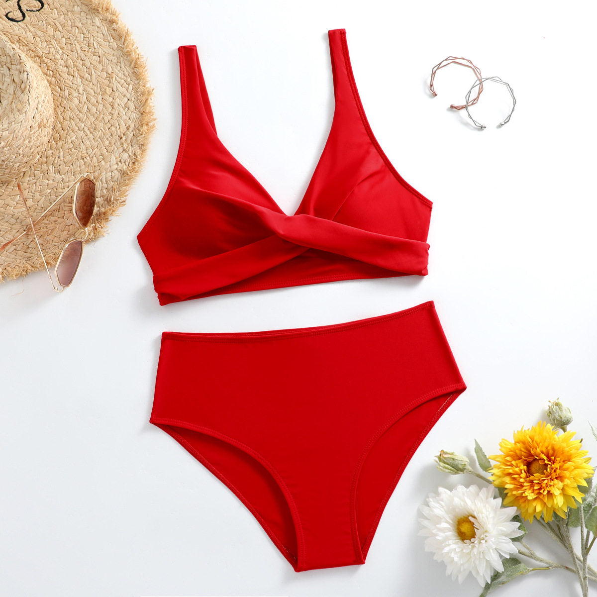 New Cross-Front Bikini Set For Women, One-Drop Shipping