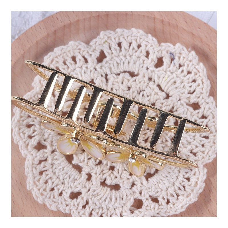 Vintage Semicircle Flower Hair Claw Clip