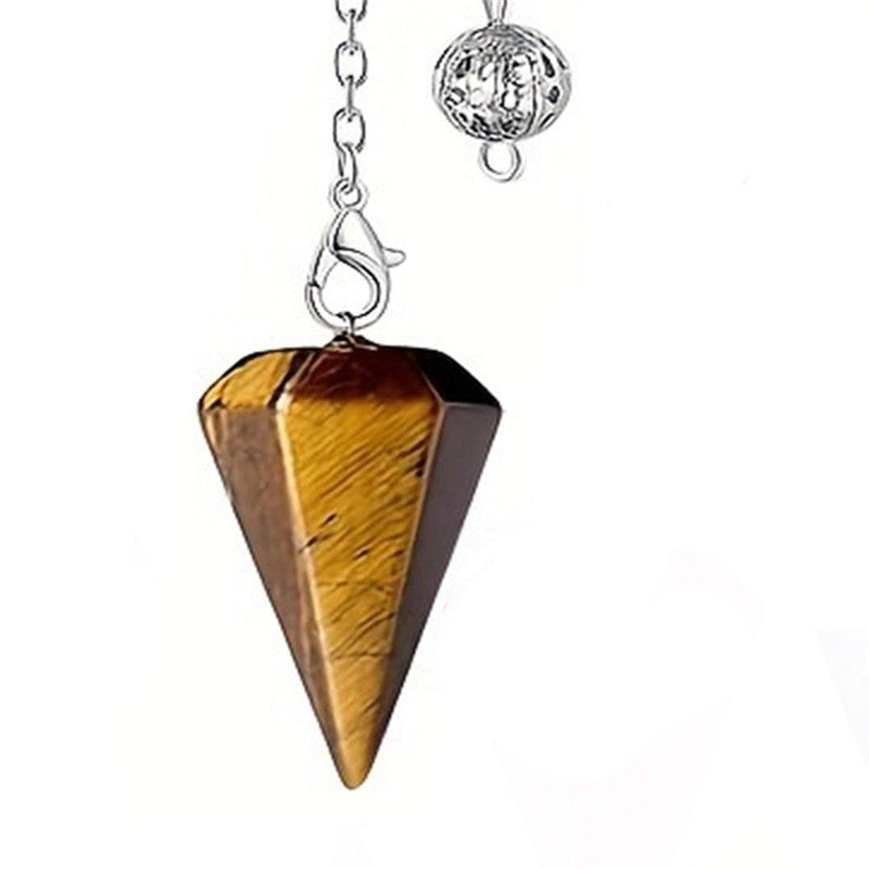 Hexagonal Faceted Cone Pendant Necklace