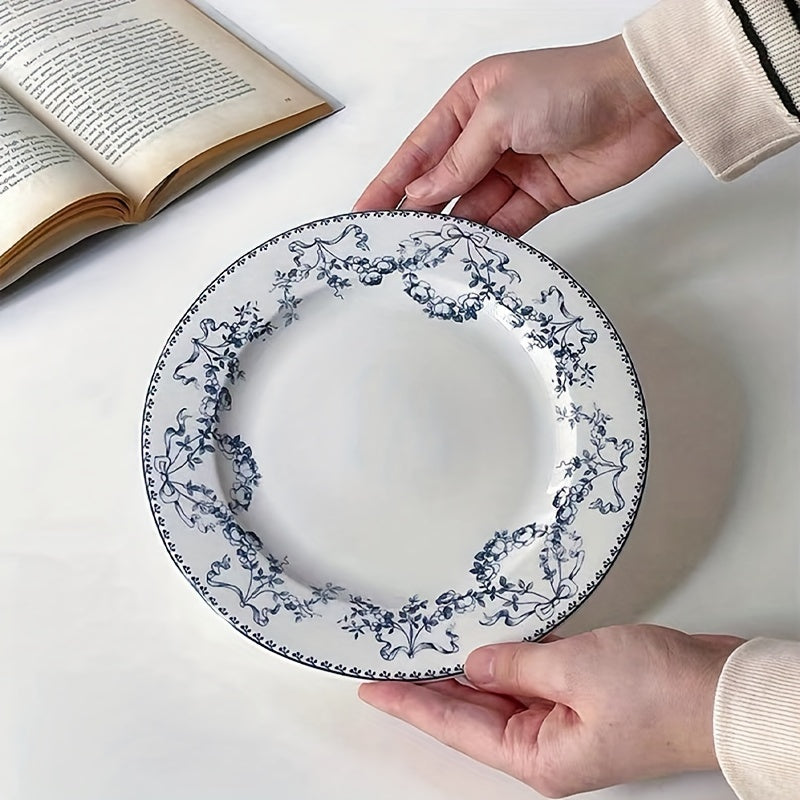 Vintage Floral Ceramic Plate
