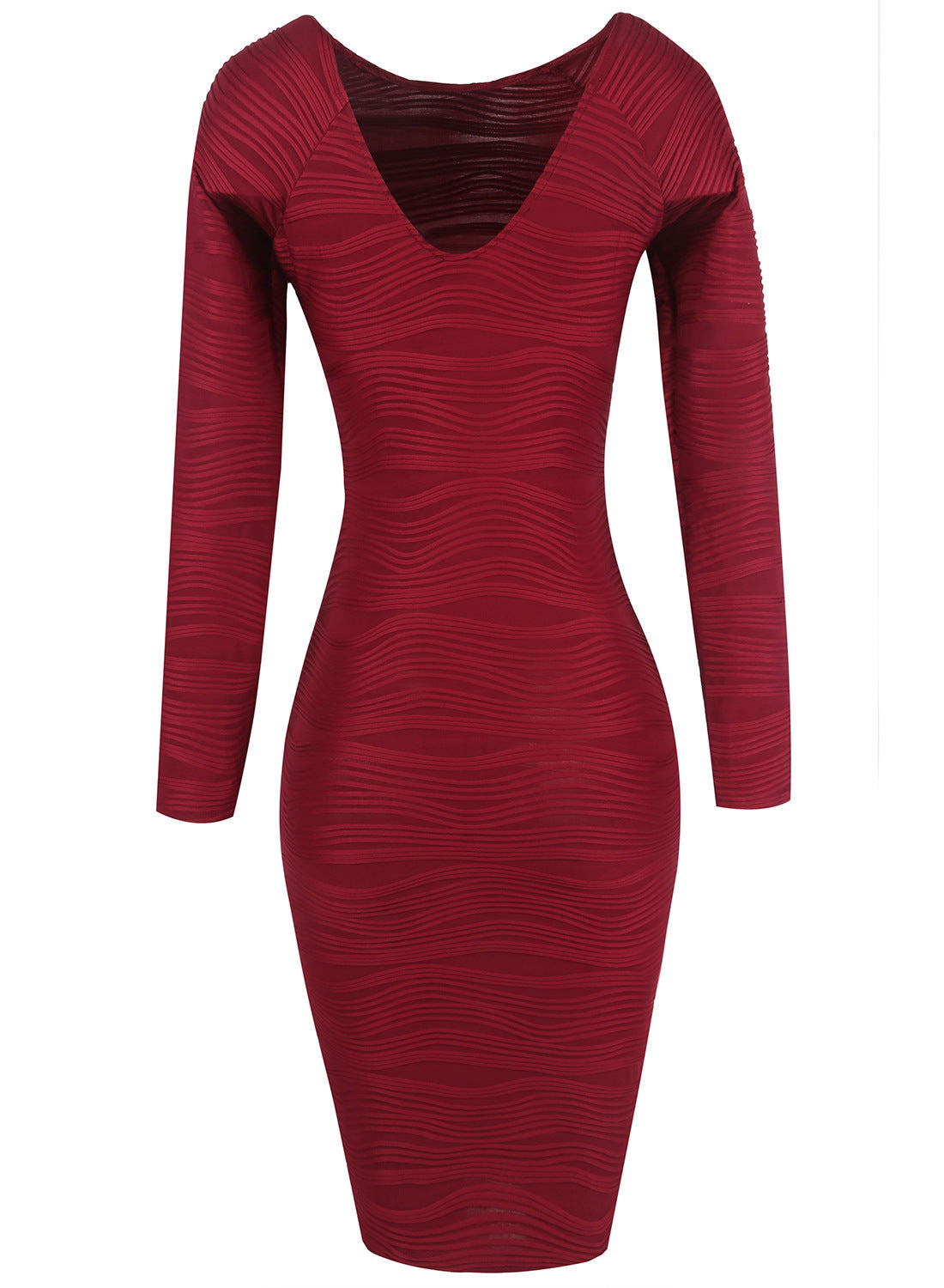 Women Long Sleeves Elastic Sexy Bodycon Dresses-Dresses-Free Shipping at meselling99