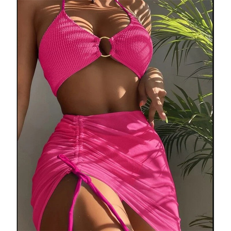 New Bikini Set Women's Solid Color Swimwear