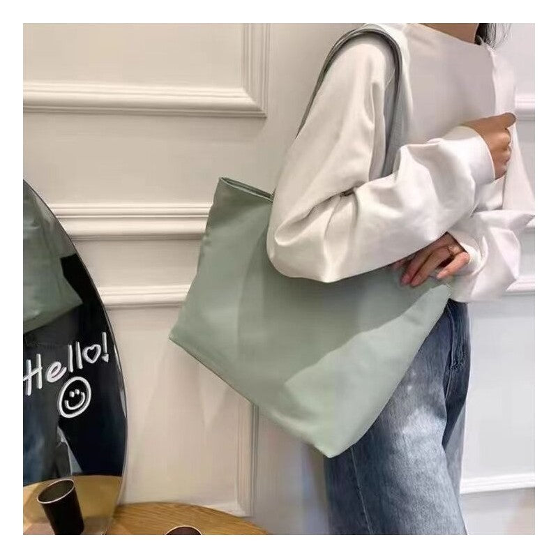 Solid Color Waterproof Large Single Shoulder Bag