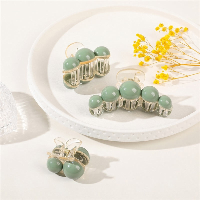 Minimalist Green Pearl Shark Claw Clip