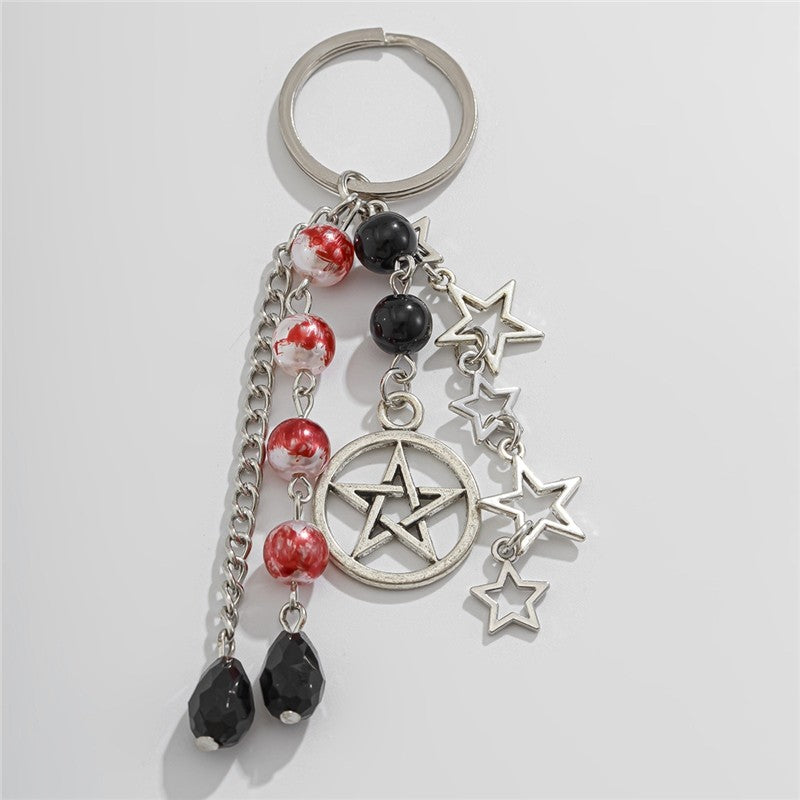 Strawberry Bow Flower Star Keychain Pendant