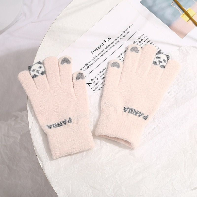 Color Blocking Jacquard Knitted Gloves