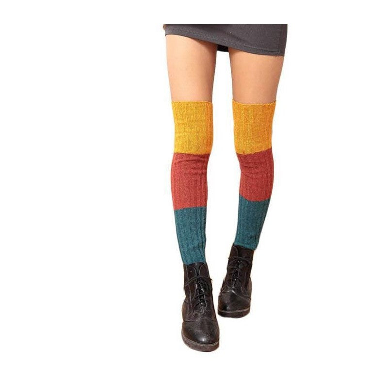 Knitted Over-The-Knee Leg Warmers In Three Colors