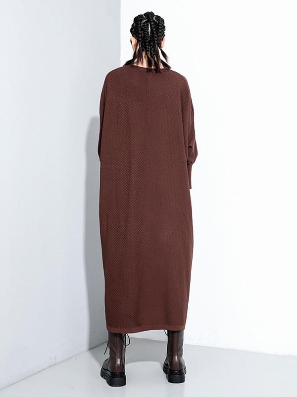 Meselling99 Original Solid V-Neck Sweater Dresses-Maxi Dress-Free Shipping at meselling99