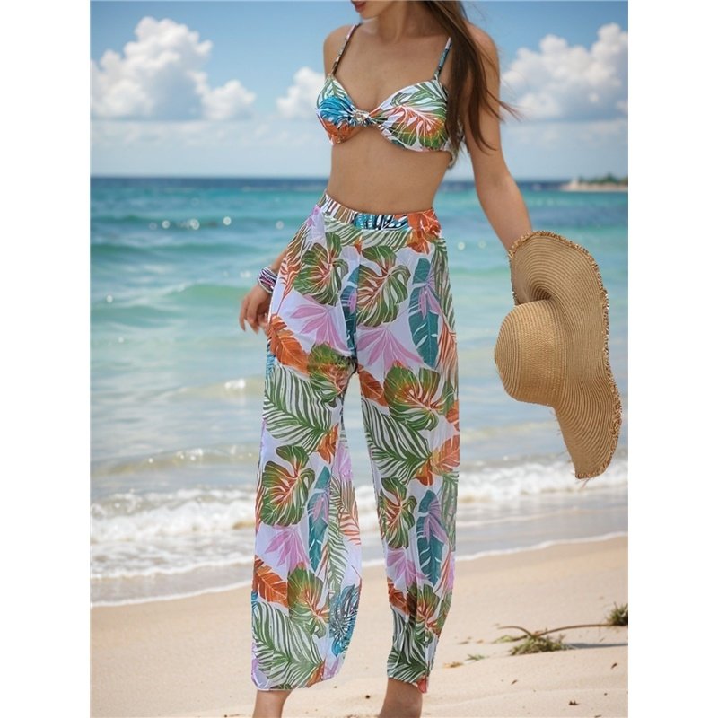 Bikini Set: Two-Piece Swimsuit With Mesh Pants