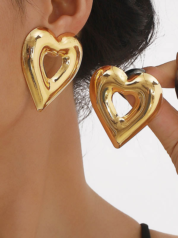 Heart Shape Hollow Drop Earrings